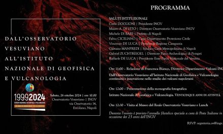 25 anni dell’Istituto di Geofisica e Vulcanologia: proseguono le celebrazioni alla Sede storica dell’Osservatorio Vesuviano