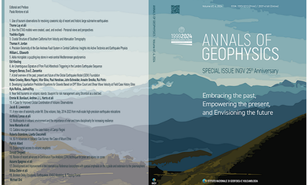 Online il volume di Annals of Geophysics realizzato in occasione dei 25 anni dell’Istituto Nazionale di Geofisica e Vulcanologia